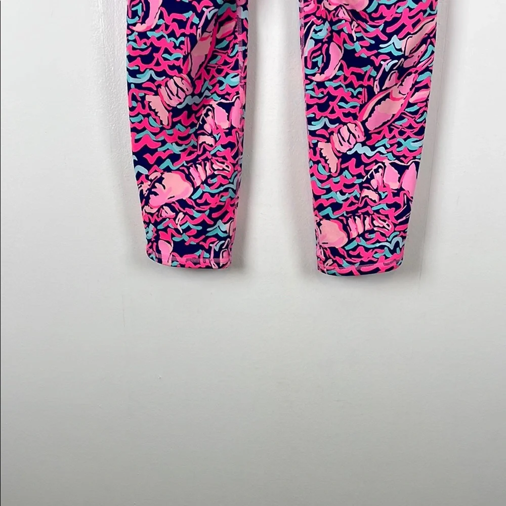 Lilly Pulitzer Luxletic Weekender Pink and Blue Losbstah Roll Women's M Leggings - Picture 6 of 8